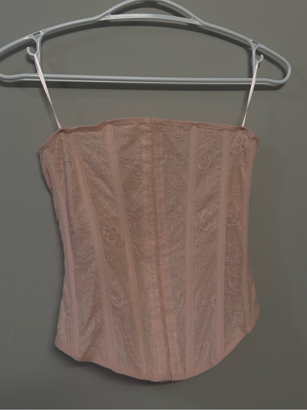 Garage Blush Pink Lace Corset Crop Top